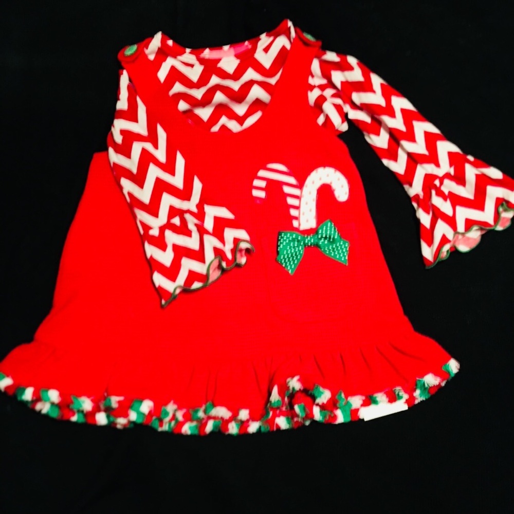 Good Lad toddler red candy cane Christmas dress